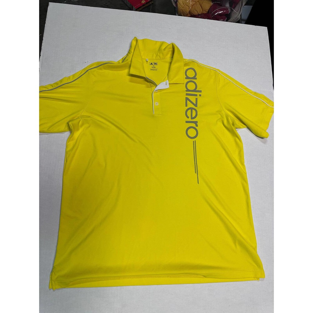 Adidas Golf Adizero Polo Shirt Mens XXL yellow Performance Short Sleeve